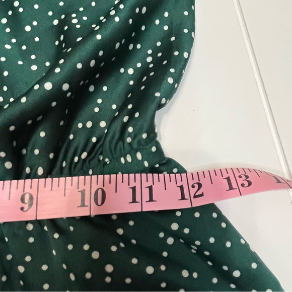 Princess Polly Green White Polka Dot Satin Mini Dress - Picture 6 of 9